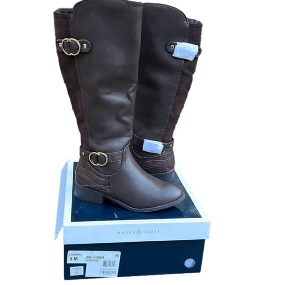 Nib Karen Scott Leandra, Fall, Riding Boots, Dark Brown (5M) - Picture 1 of 9